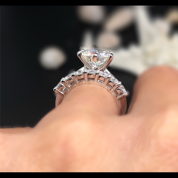 Moissanite ring set with certificate - Picture 4 of 16